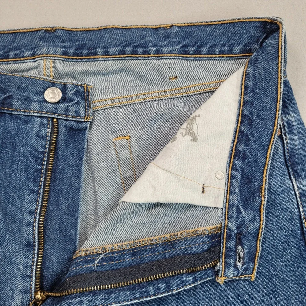 Levis 505 Regular Fit Straight Leg Jeans‎ Blue Denim Mens 38x30 00505-4891